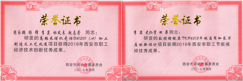公司兩項(xiàng)技術(shù)項(xiàng)目成果獲西安市表彰