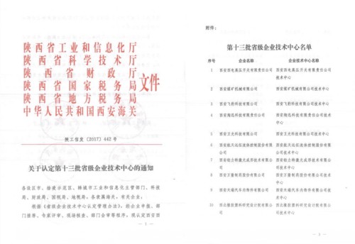 公司企業(yè)技術(shù)中心獲“省級企業(yè)技術(shù)中心”認定
